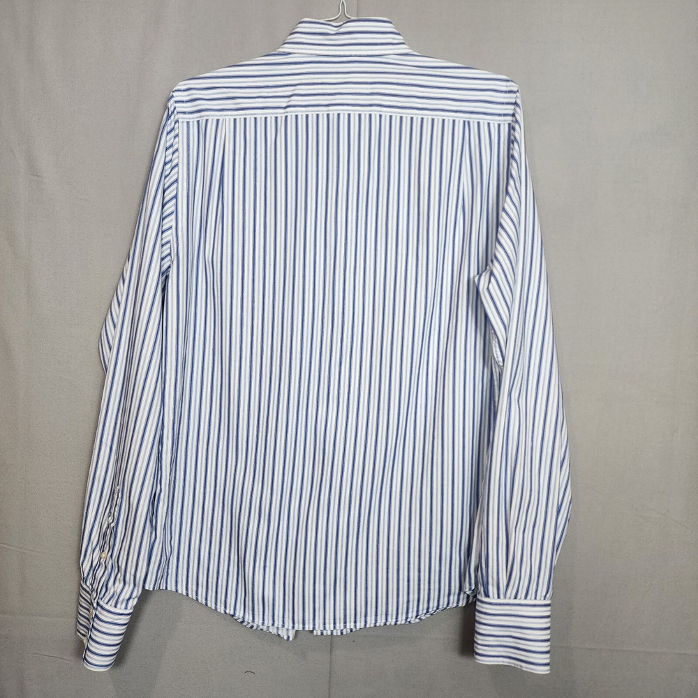 Abercrombie & Fitch Button Down Blue White Striped Preppy Mens Large - Picture 3 of 6